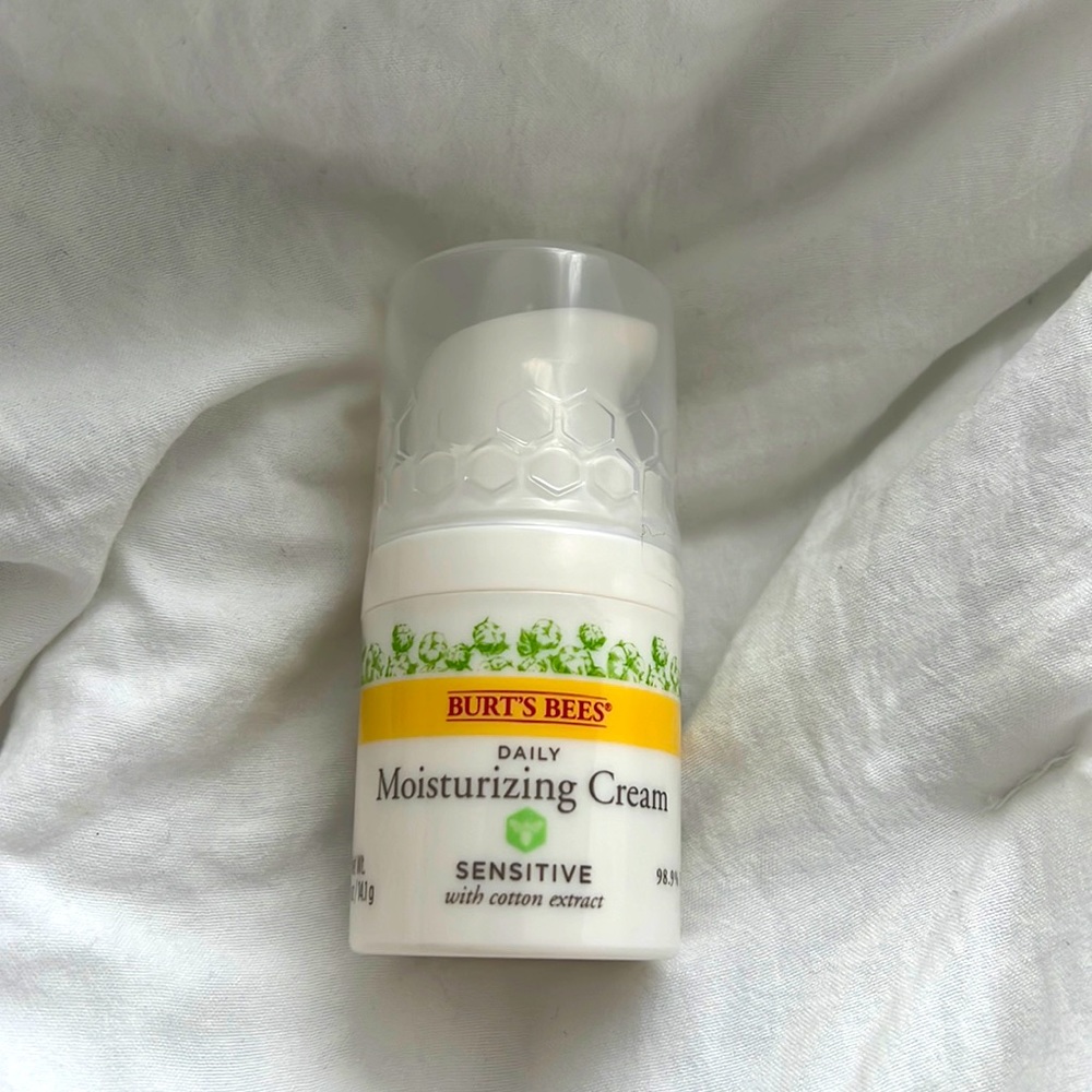 Burts Bee daily moisturizer for sensitive skin.